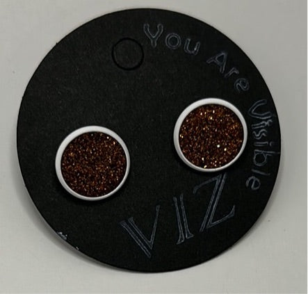 White Studs w/ Orange Sparkle