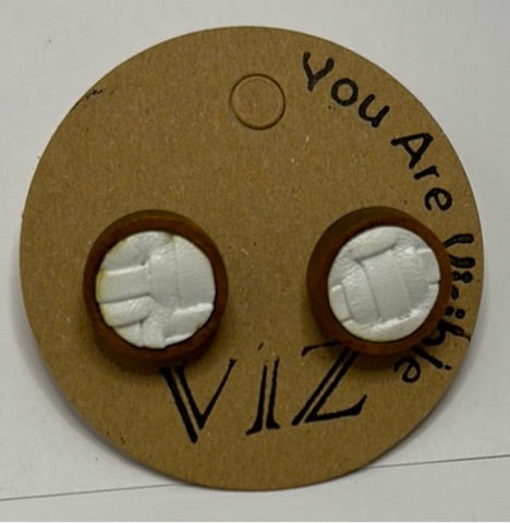 Wood Studs w/ White Weaved Pattern