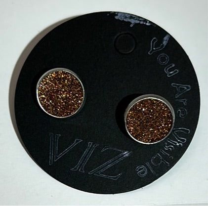 Silver Studs w/ Orange Sparkle