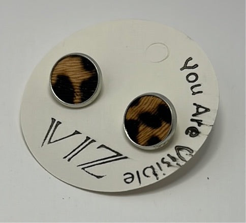 Silver Studs w/ Cheetah